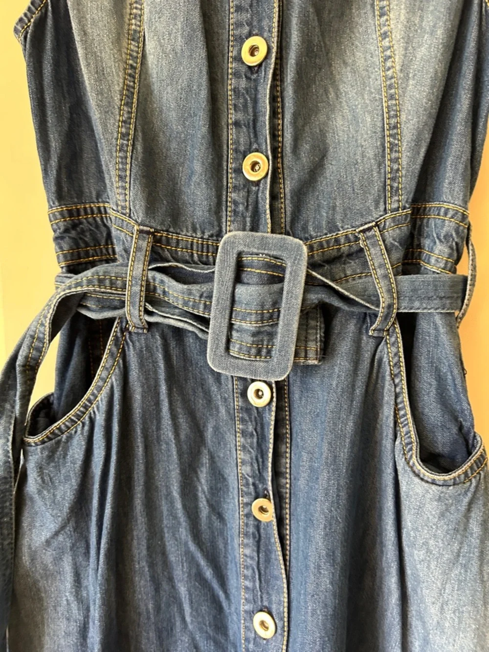 Free People Indigo Button-Up Shirt Dress - With all the Layers and Fun Ruffles - Picture 4 of 9